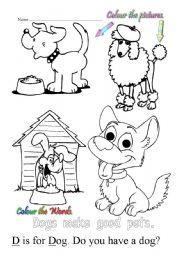 English Worksheet: D is for dog