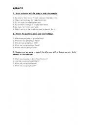 English Worksheet: GOING TO