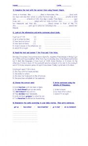 English Worksheet: SIMPLE PRESENT