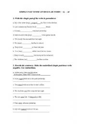 English Worksheet: Simple Past Tense - Regular Verbs