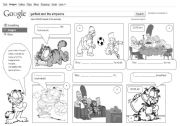 English Worksheet: Present Continuous GARFIELD/SIMPSONS