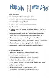 English worksheet: Video Worksheet