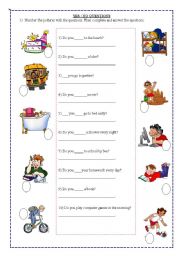 English Worksheet: yes/no questions  2/1