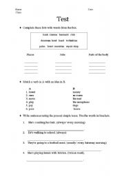 English Worksheet: english test