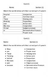 English Worksheet: A Double Quiz sheet about 