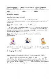 English Worksheet: Mid-term test N 1