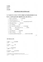English Worksheet: Grammar Test for pre-elementary learners