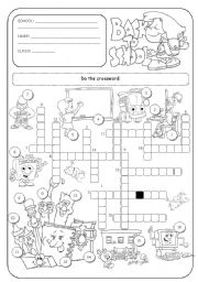 English Worksheet: School crossword