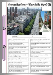 English Worksheet: Conversation Corner: Where in the World? (3) - The city