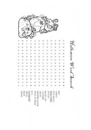 English Worksheet: Halloween Wordsearch