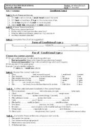 English Worksheet: conditional type 2