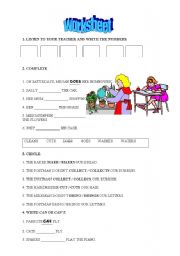 English worksheet: present simple