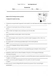 English Worksheet: Grammar test