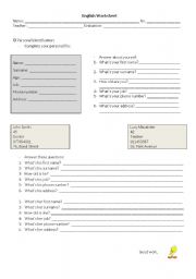 English worksheet: Identification