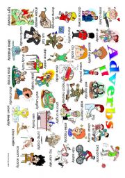 English Worksheet: Adverb Poster: classroom and student versions