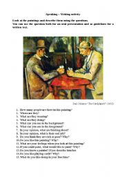 English Worksheet: The cardplayers