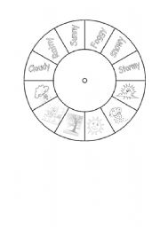 English Worksheet: Weather wheel