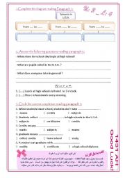 English Worksheet: Schools in Different countries