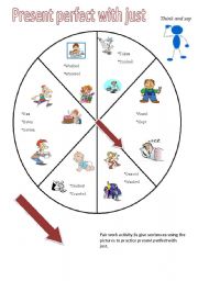 English Worksheet: Present perfect with just