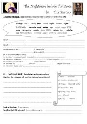 English Worksheet: The nightmare before christmas