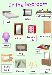 English Worksheet: In the bedroom - Poster