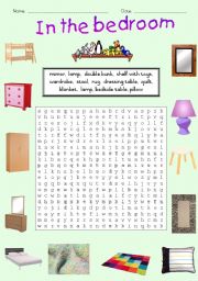 English Worksheet: In the bedroom - wordsearch