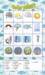 English Worksheet: Weather pictionary