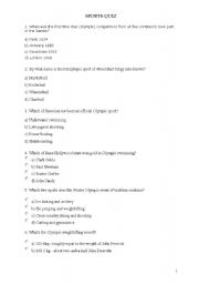 English Worksheet: Sport Quiz