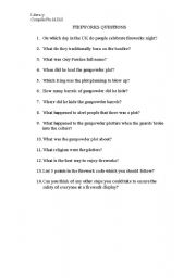 English worksheet: Firework questions