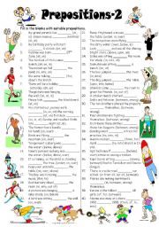 Prepositions-2 (Editable with Answer Key)