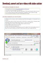 English worksheet: Tutorial: atube catcher (free software) - download, search, convert and burn CD / DVD (YouTube videos) [2 pages with pictures]