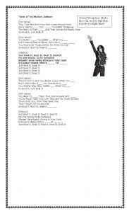 English Worksheet: Beat It by Michael Jackson