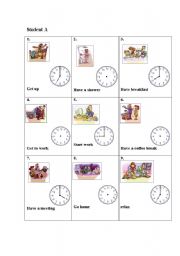 English Worksheet: daily routine