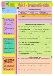 English Worksheet: Grammar Revision