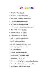 English Worksheet: WH-QUESTIONS