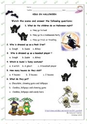 English Worksheet: Video Activity - Halloween