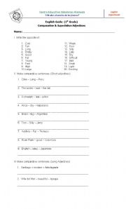 English worksheet: comparison  exercises