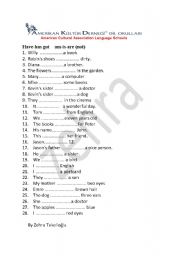 English worksheet: have got has got to be 