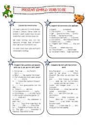 English Worksheet: PRESENT SIMPLE:  VERB TO BE