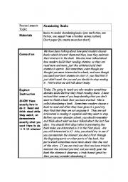 English Worksheet: readers workshop