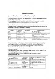 English Worksheet: Interesting or Interested 