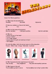 English Worksheet: THE INCREDIBLES