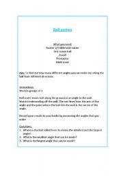English Worksheet: Ball Games Activity