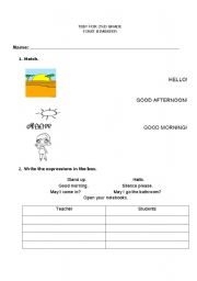 English worksheet: TEST FOR BEGINNERS