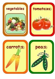 English Worksheet: Fruits, Vegetables, Fastfood, Snacks & Drinks 3-9