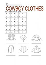 English worksheet: CLOTHES