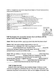 English Worksheet: present simple-present cont.