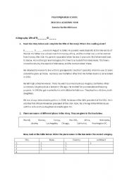 English Worksheet: A biography of Barack Obama