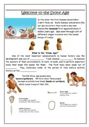 English Worksheet: Stone Age vs. Computer Age Part 1