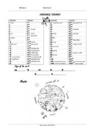 English Worksheet: numbers,days of the week